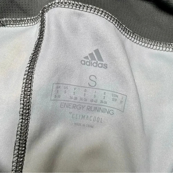 Adidas Energy Running Floral Crop Leggings Size Small Gray Climacool - Picture 10 of 13